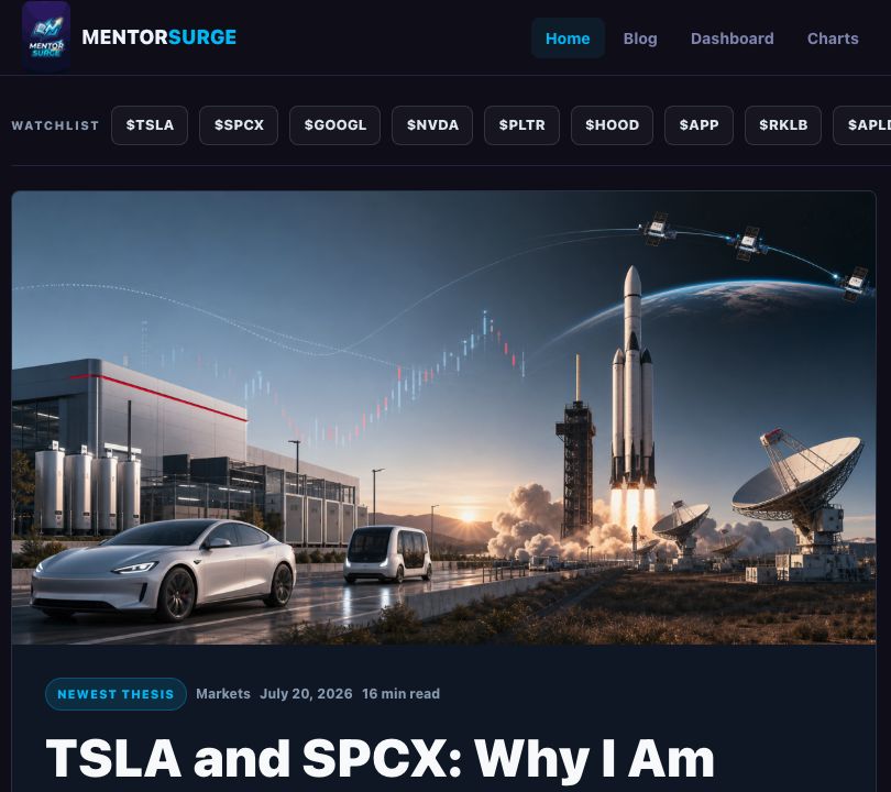 Existing MentorSurge website screenshot from Davar’s portfolio